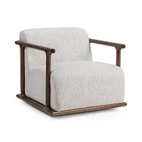 Coal Beige Fabric Swivel Accent Chair