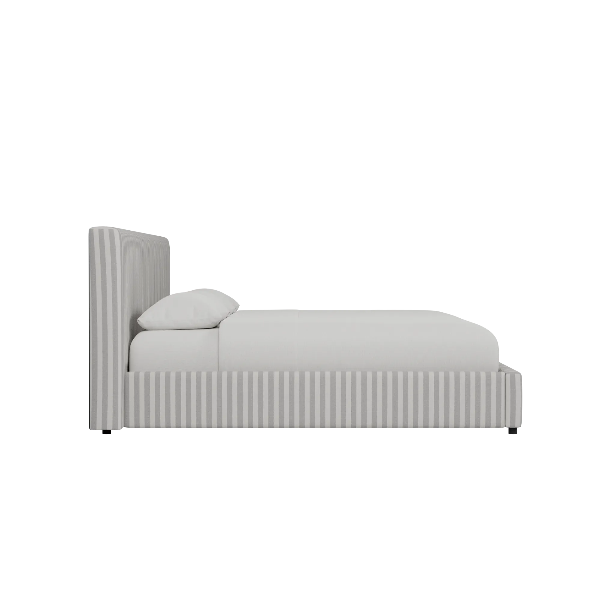 Grayton Sea Lane Light Gray 44" Upholstered Platform Bed
