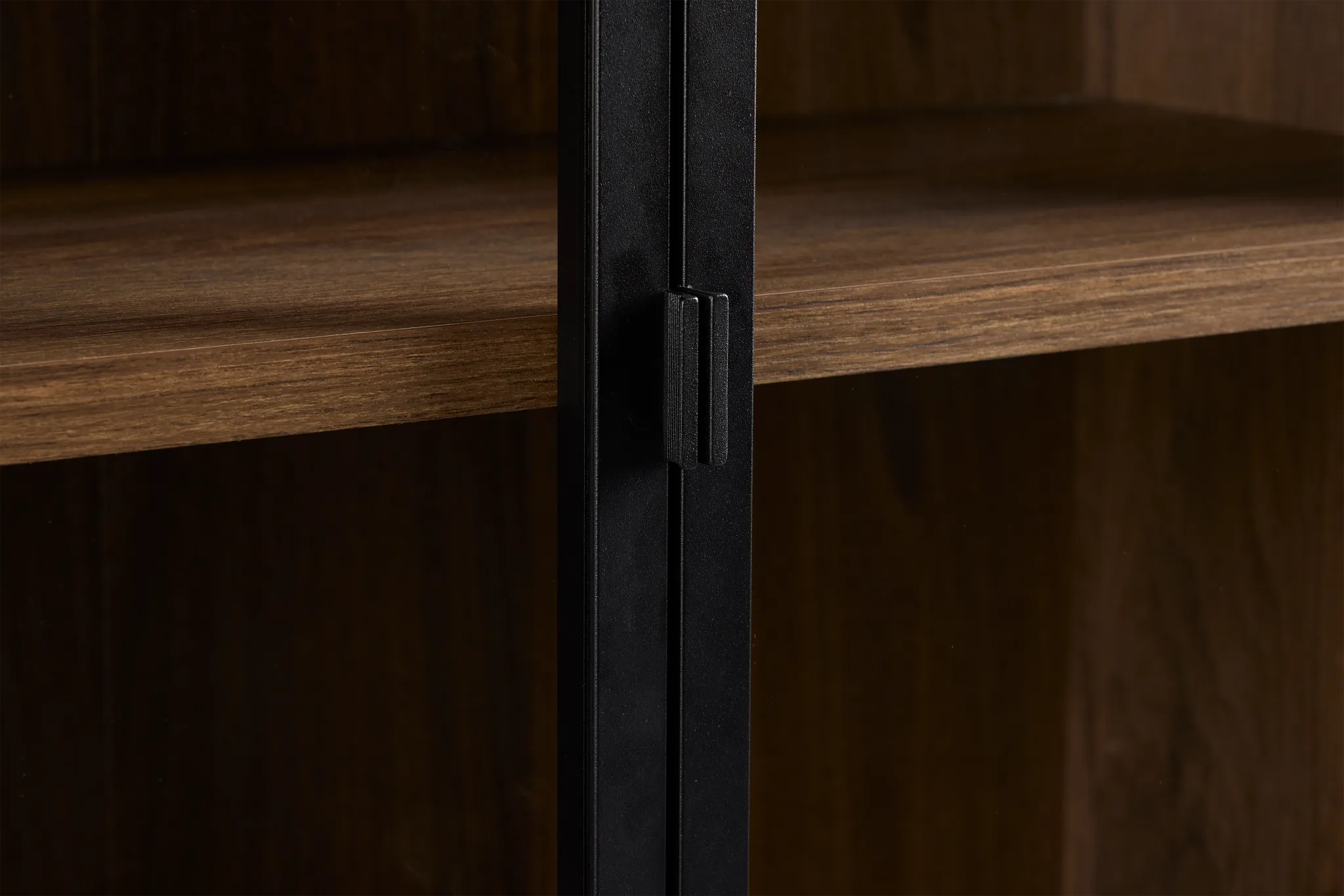 Trento Mid Tone Glass Small Door Bookcase Wall