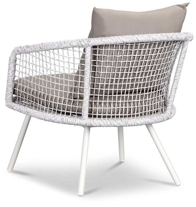 Malaga White Gray Arm Chair