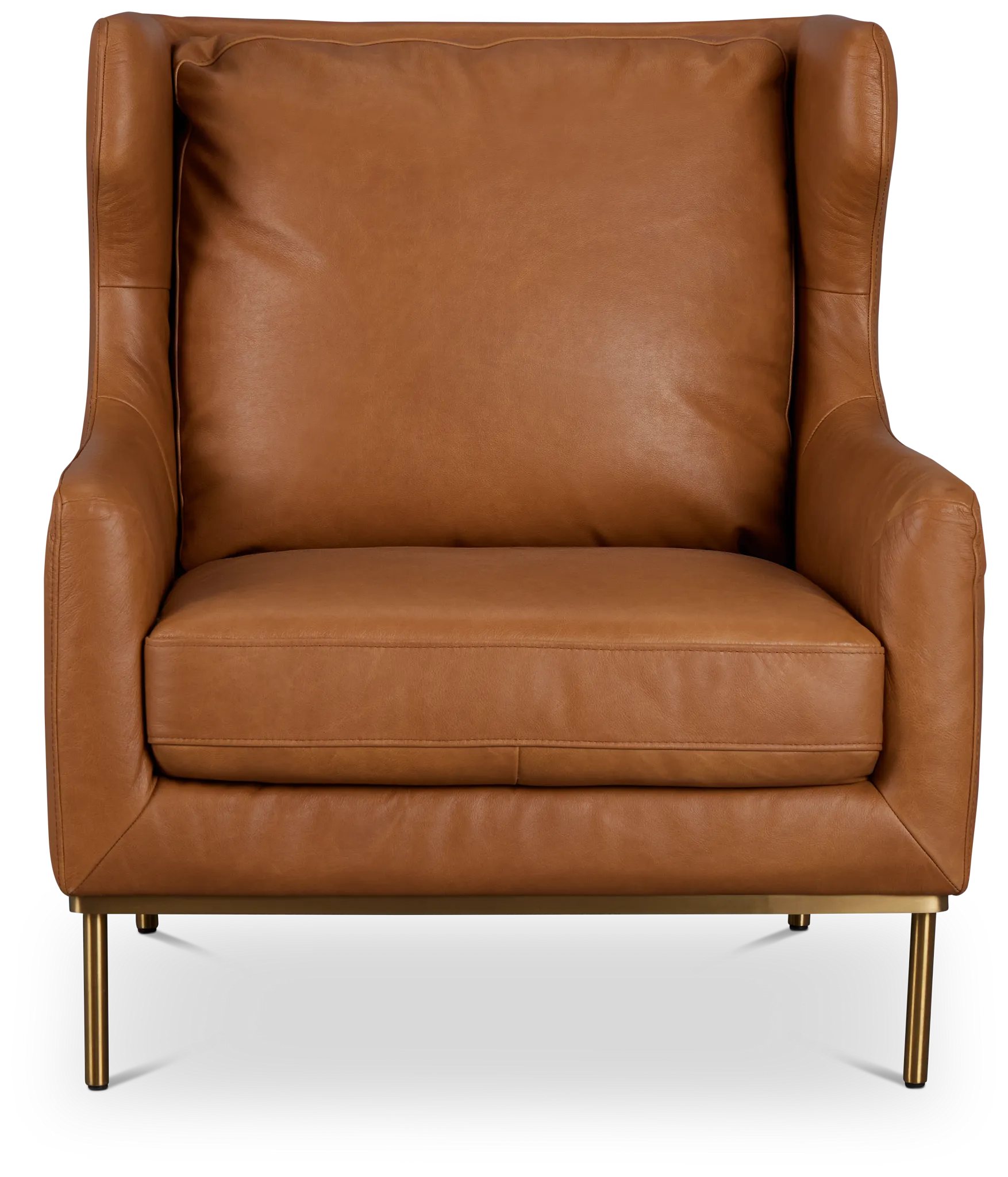 Cassian Brown Leather Accent Chair