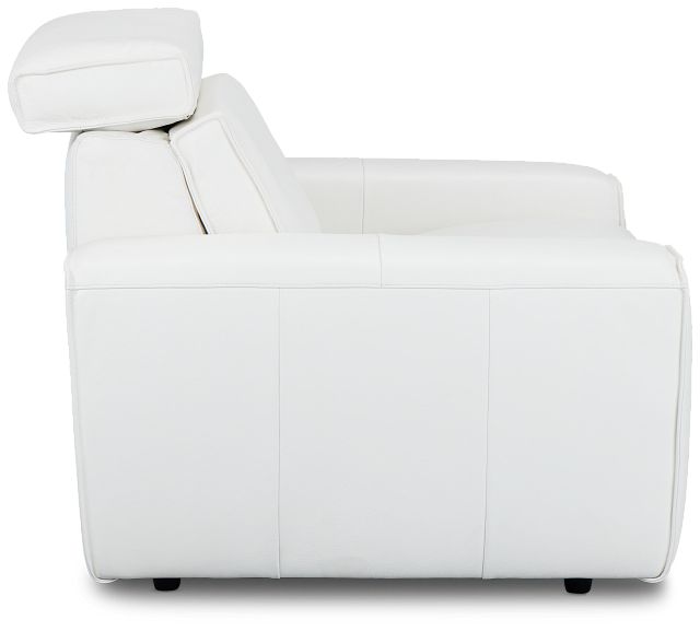 Carmelo White Leather Power Recliner