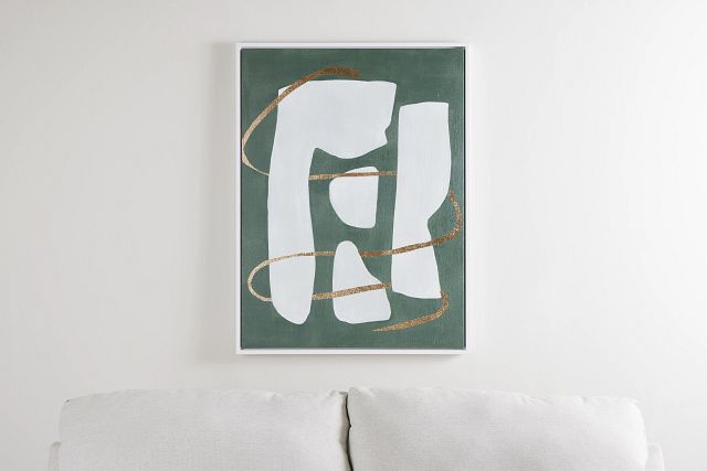 Sassio Dark Green Canvas Wall Art