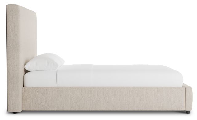Grayton Linen Beige 54" Upholstered Platform Bed