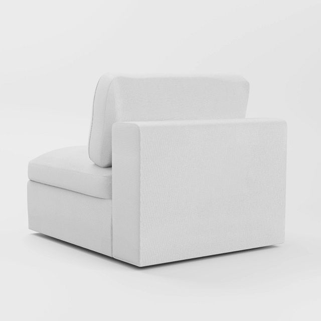 Destin Suave White Fabric Swivel Chair