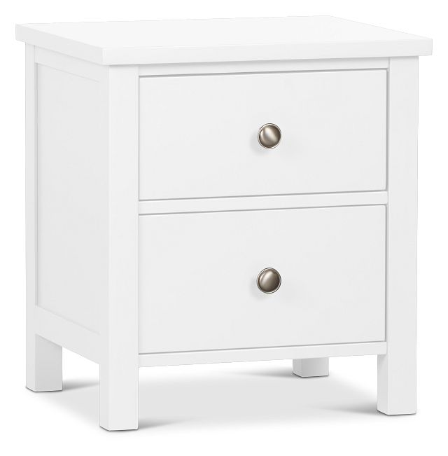 Charleston White 2-drawer Nightstand
