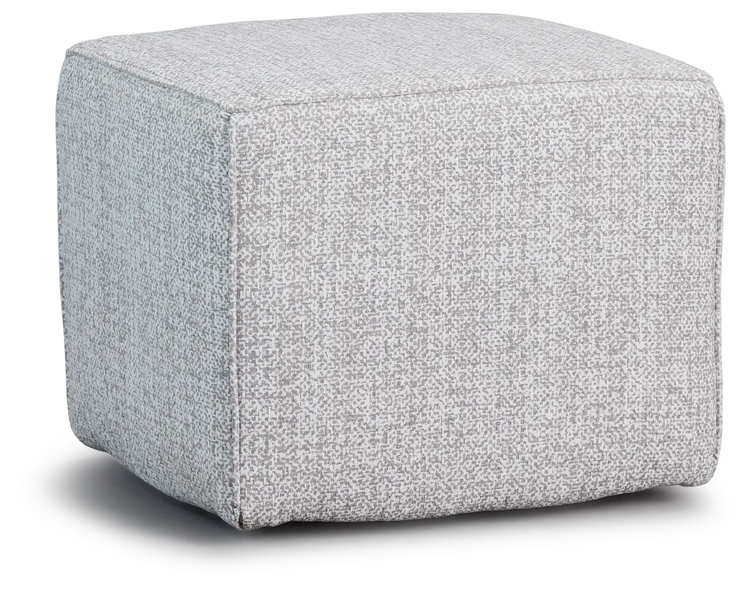 Zeta Pewter Accent Pouf
