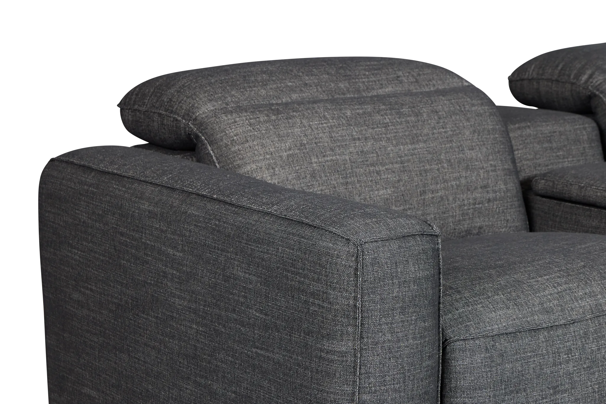 Ryland Dark Gray Fabric Large Dual Power Reclining Two-arm Sectional