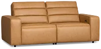 Sawyer Light Brown Micro 2-piece Modular Power Reclining Sofa