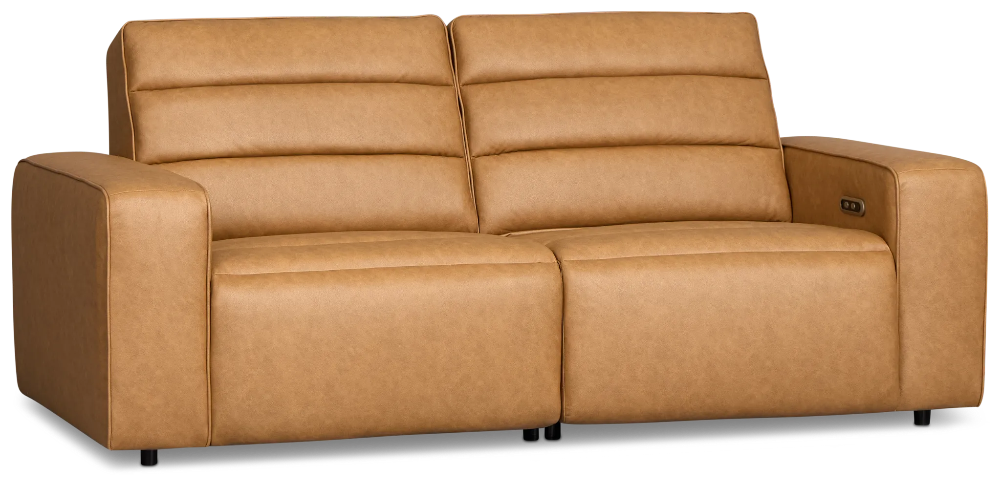 Sawyer Light Brown Micro 2-piece Modular Power Reclining Sofa