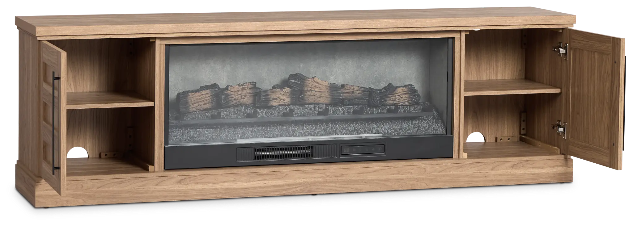 Branson Light Tone 78" Tv Stand With Fireplace Insert Branson Light Tone 78" Tv Stand With Fireplace Insert