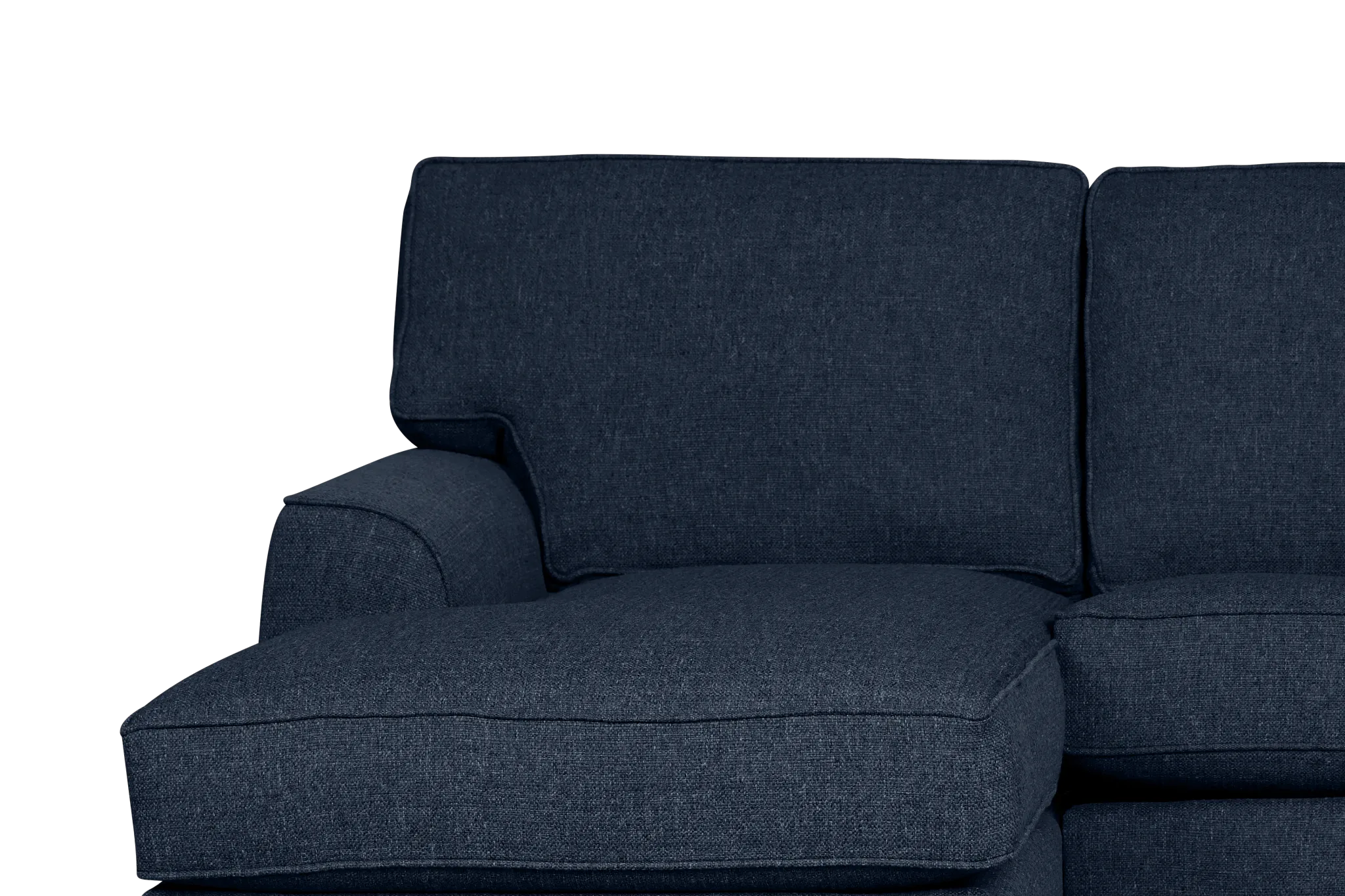 Sinclair Dark Blue Fabric Left Chaise Cooling Memory Foam Sleeper Sectional