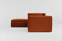 Destin Joya Orange Velvet 4-piece Bumper Sectional