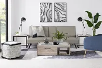 Andes Light Gray Micro Sofa Futon