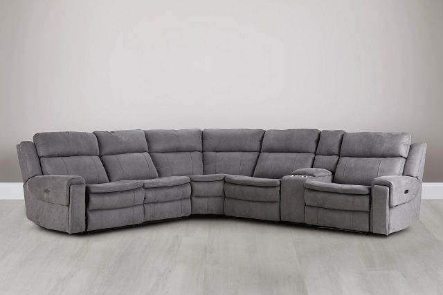 Scout Gray Micro Medium Triple Power Sectional (3)