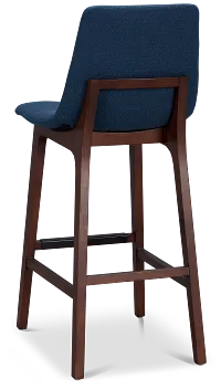 Hamilton Dark Blue Fabric 30" Upholstered Barstool