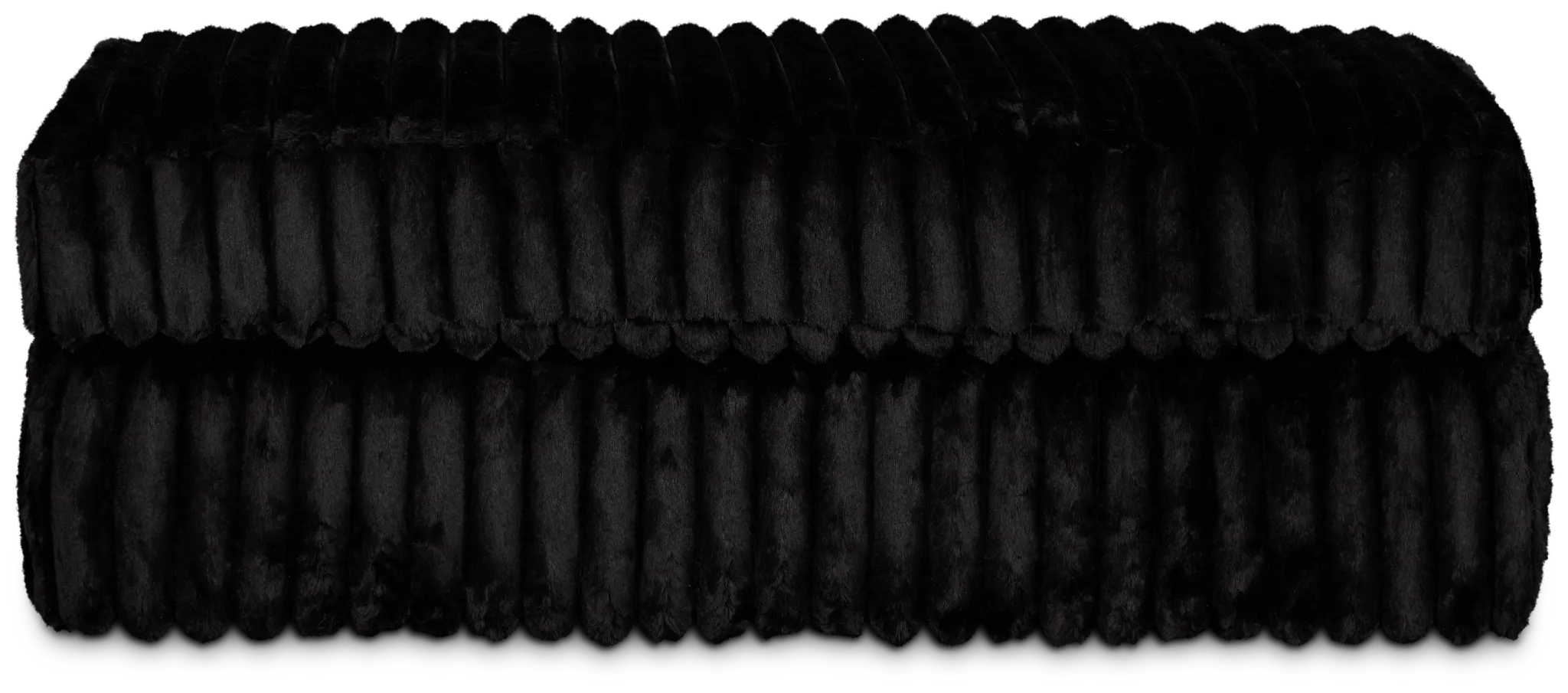 Teddy Black Fabric Ottoman