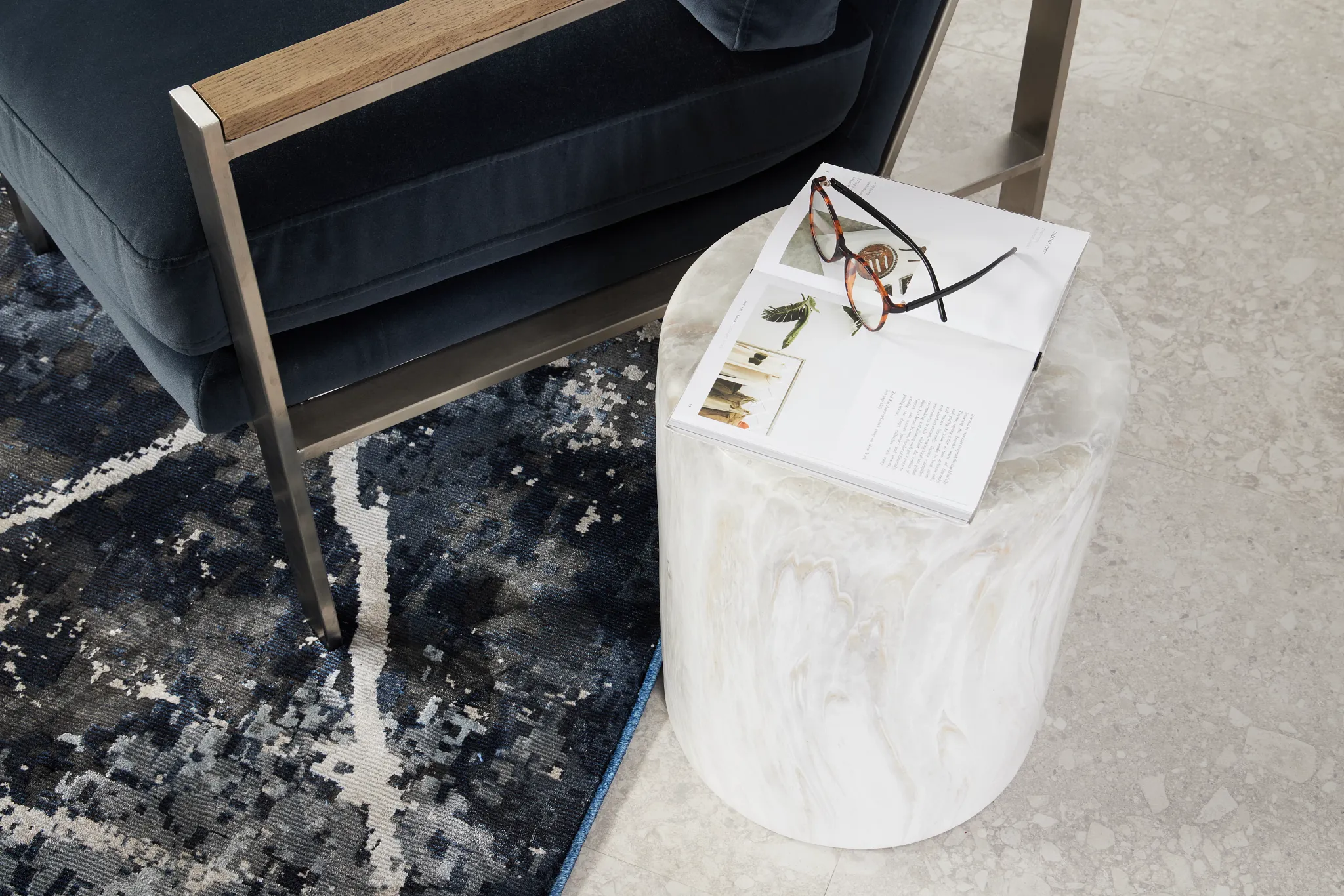 Lima Beige Accent Stool