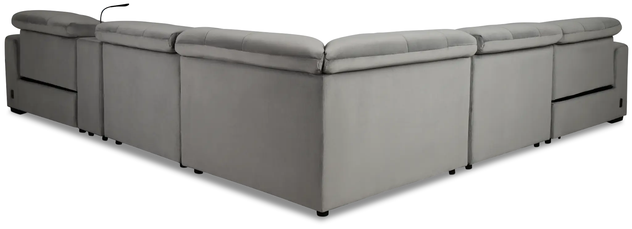 Gemma Light Gray Velvet Medium Dual Power 2-arm Reclining Sectional Gemma Light Gray Velvet Medium Dual Power 2-arm Reclining Sectional