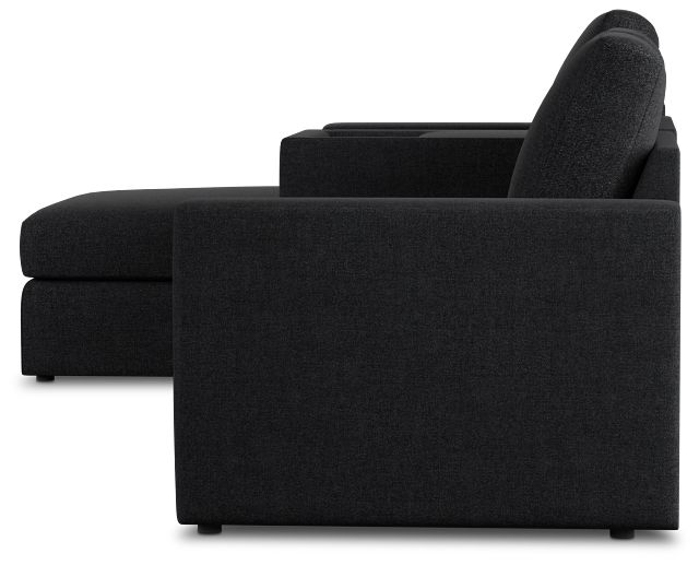 Citymod Dark Gray Fabric Small Left Chaise Sectional With Media Console