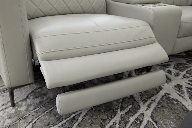 Ava Light Gray Micro Small Dual Power Right Chaise Sectional