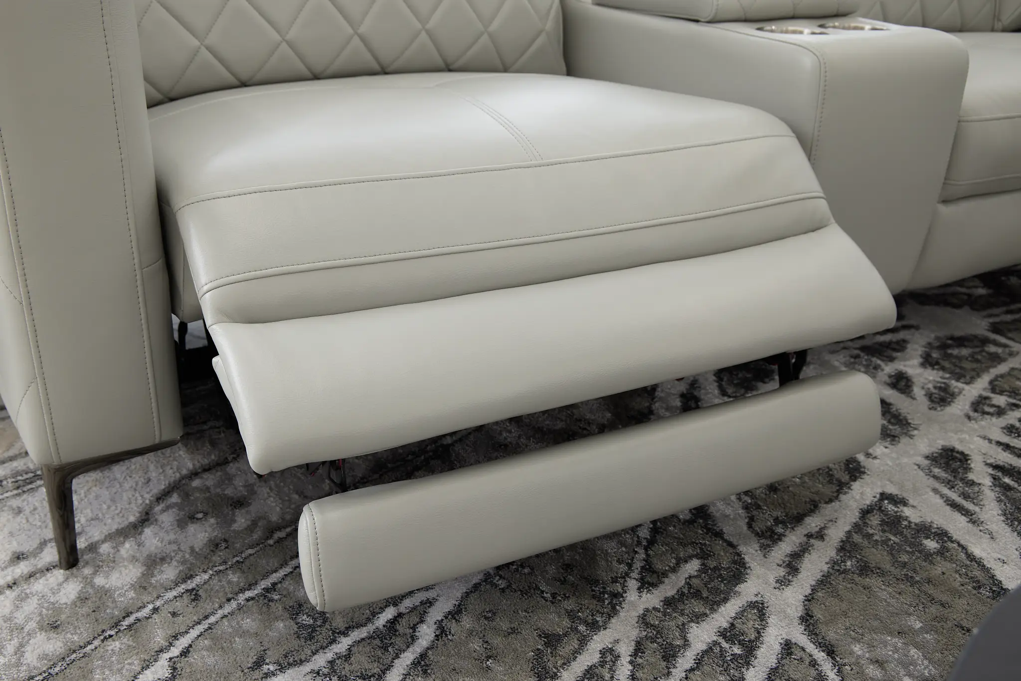 Ava Light Gray Micro Small Dual Power Right Chaise Sectional Ava Light Gray Micro Small Dual Power Right Chaise Sectional