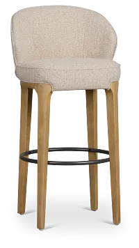 Libby Light Beige Fabric 30" Upholstered Barstool