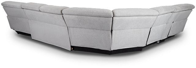 Callum Light Gray Fabric Medium Right Triple Power Chaise Sleeper Sectional
