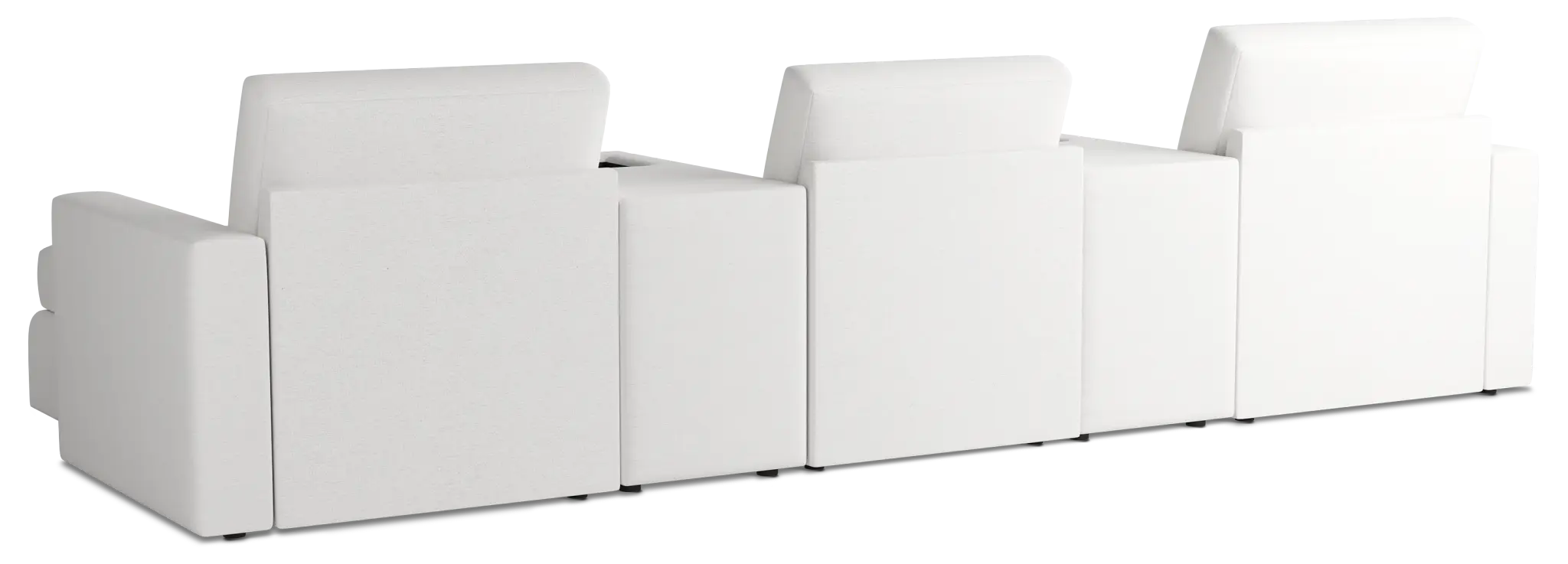 Citymod White Fabric 6-piece Home Theater With Media Consoles Citymod White Fabric 6-piece Home Theater With Media Consoles