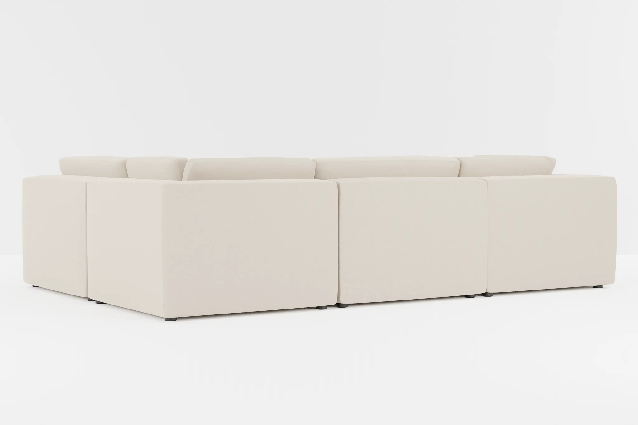 Destin Suave Beige Fabric 6-piece Pit Sectional