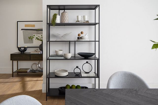 Meggie Black Bookcase