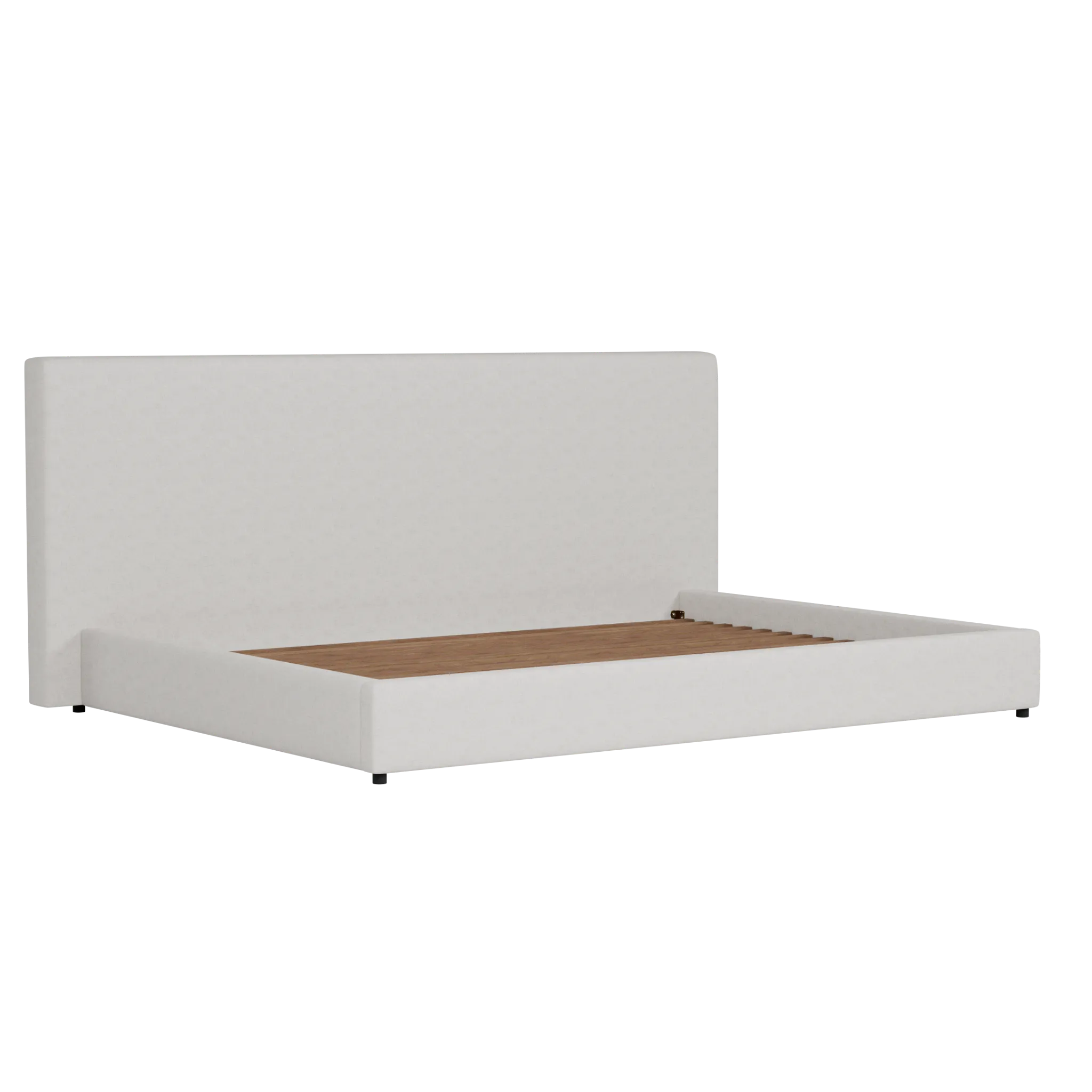 Grayton Linen Light Beige 54" Upholstered Platform Bed