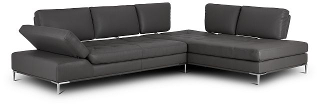 Camden Dark Gray Micro Right Chaise Sectional (2)