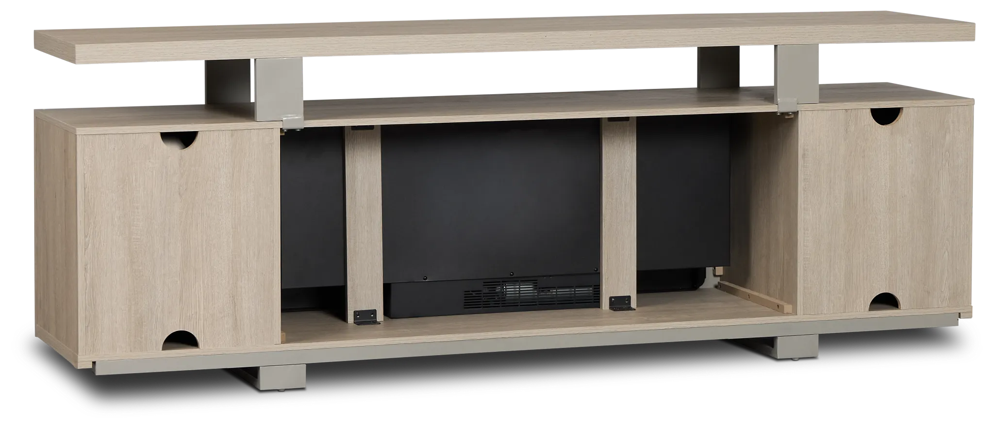 Caspian Light Tone 80" Tv Stand With Fireplace Insert