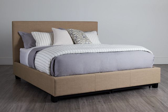 Madden Taupe Uph Platform Storage Bed