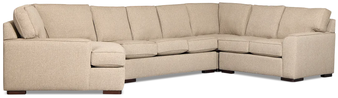 Sinclair Brown Fabric Left Cuddler Cooling Memory Foam Sectional