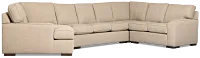 Sinclair Brown Fabric Left Cuddler Cooling Memory Foam Sectional