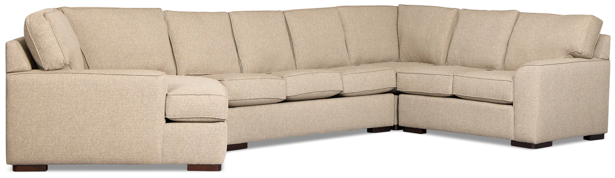 Sinclair Brown Fabric Left Cuddler Cooling Memory Foam Sectional