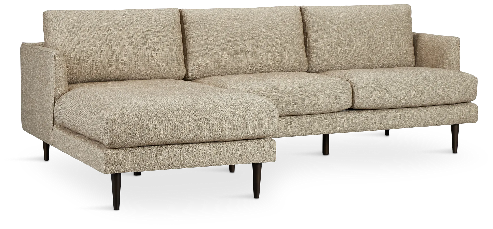 Easton Brown Fabric Left Chaise Sectional