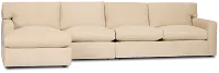 Hudson Beige Fabric Small Left Chaise Sectional