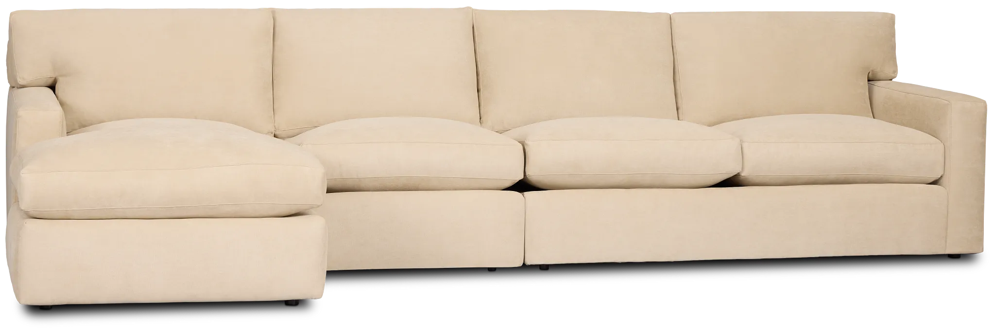 Hudson Beige Fabric Small Left Chaise Sectional