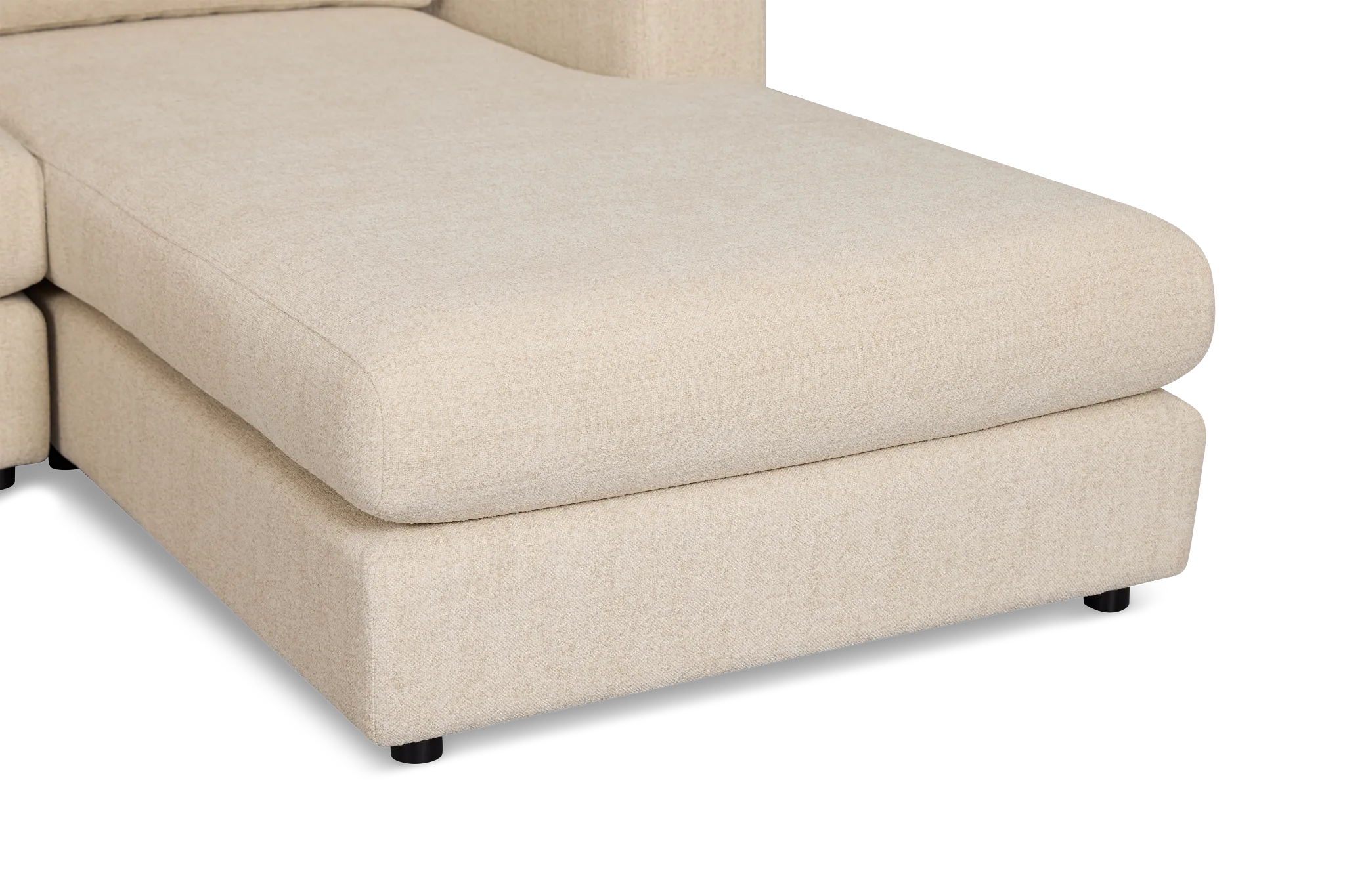 Alma Light Beige Fabric Medium Right Chaise Wedge Sectional