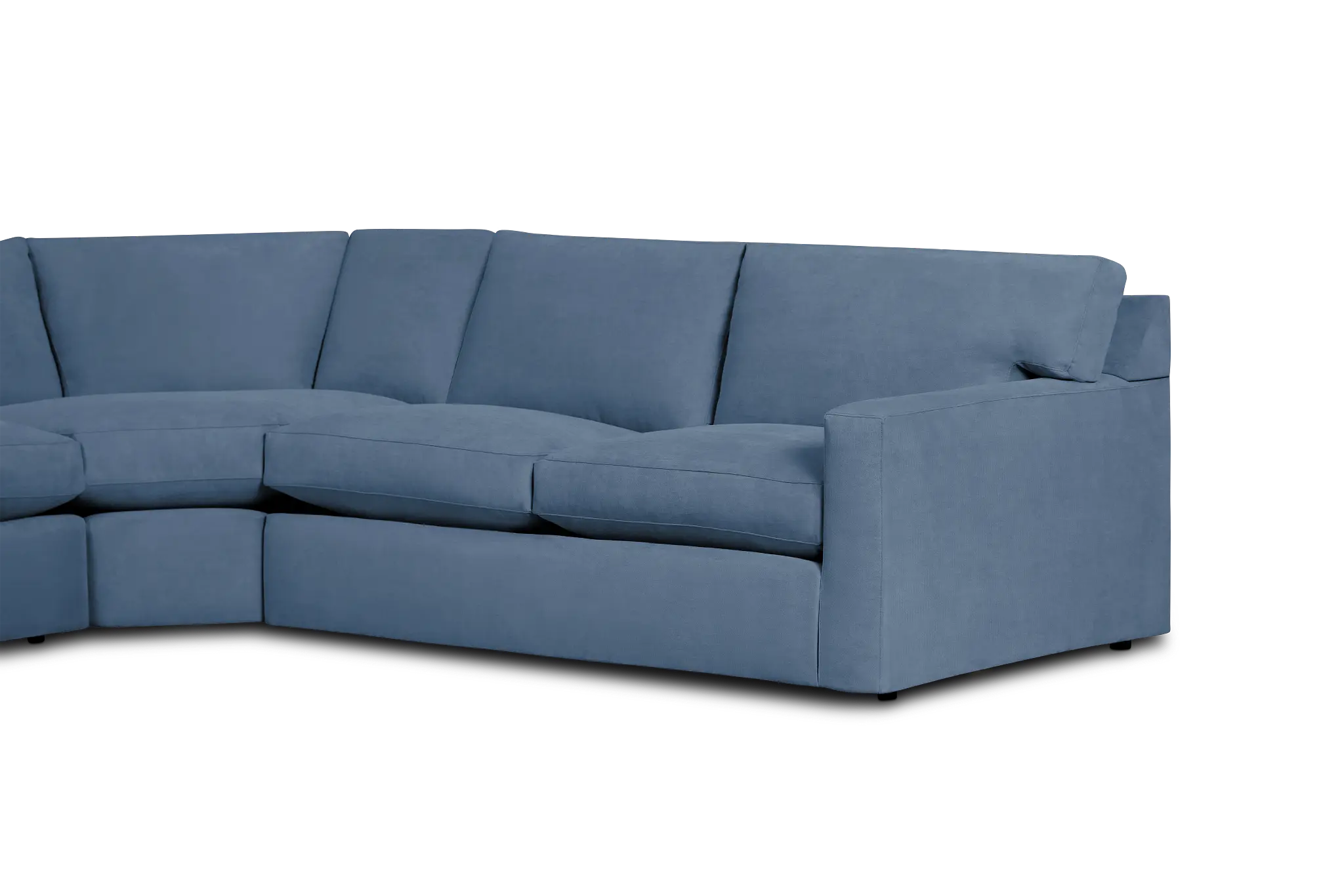 Hudson Blue Fabric Medium Left Chaise Wedge Sectional Hudson Blue Fabric Medium Left Chaise Wedge Sectional