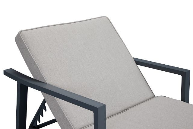 Bahama Gray Aluminum Cushioned Chaise