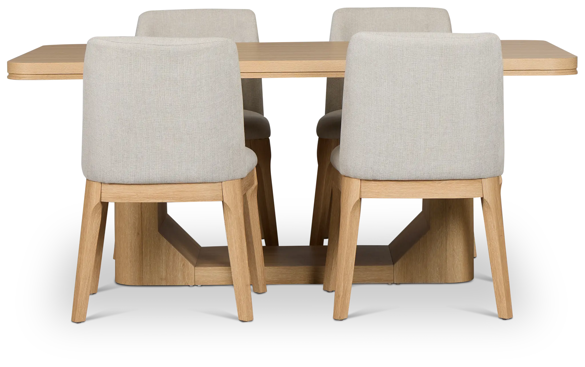 Emory Light Tone Rectangular Table & 4 Upholstered Chairs Emory Light Tone Rectangular Table & 4 Upholstered Chairs