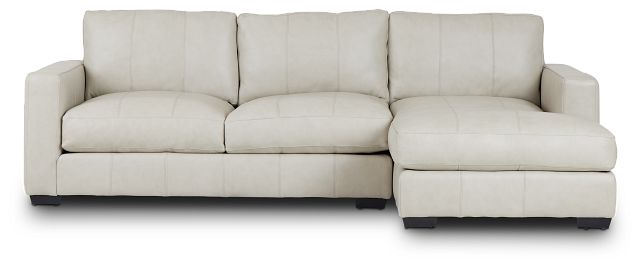 Dawkins Taupe Leather Right Chaise Sectional