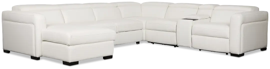 Melody White Storage Medium Left Dual Power Chaise Sleeper Sectional Melody White Storage Medium Left Dual Power Chaise Sleeper Sectional