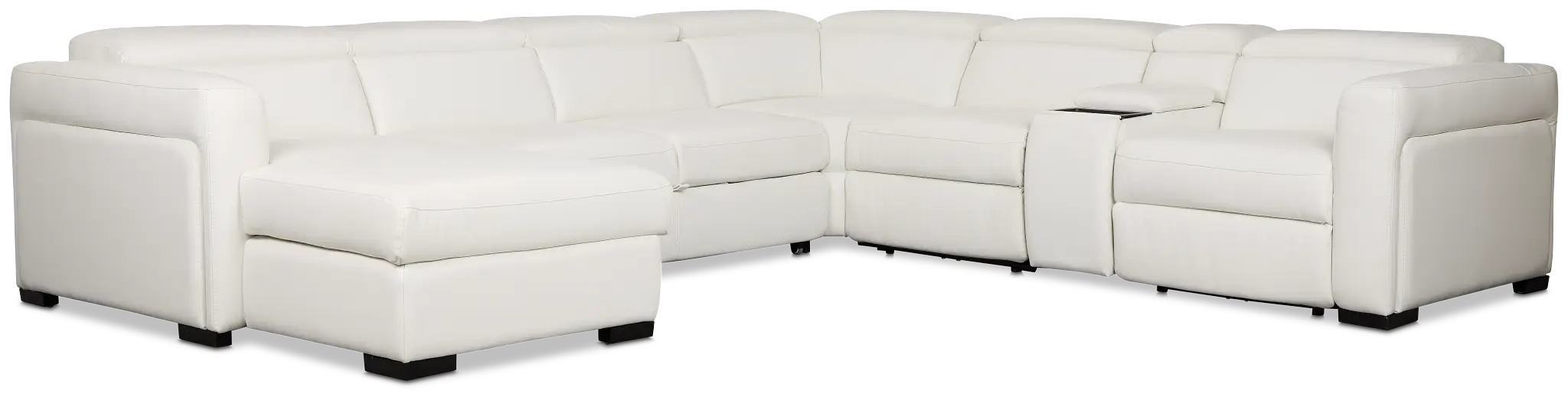 Melody White Storage Medium Left Dual Power Chaise Sleeper Sectional Melody White Storage Medium Left Dual Power Chaise Sleeper Sectional