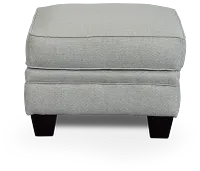 Avery Light Green Fabric Ottoman