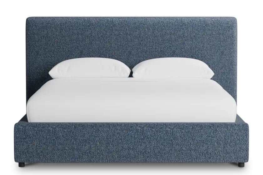 Grayton Maguire Blue 44" Upholstered Platform Bed